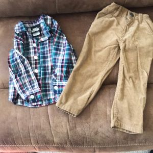 Outfit for baby long sleeve top /Corduroy Pants